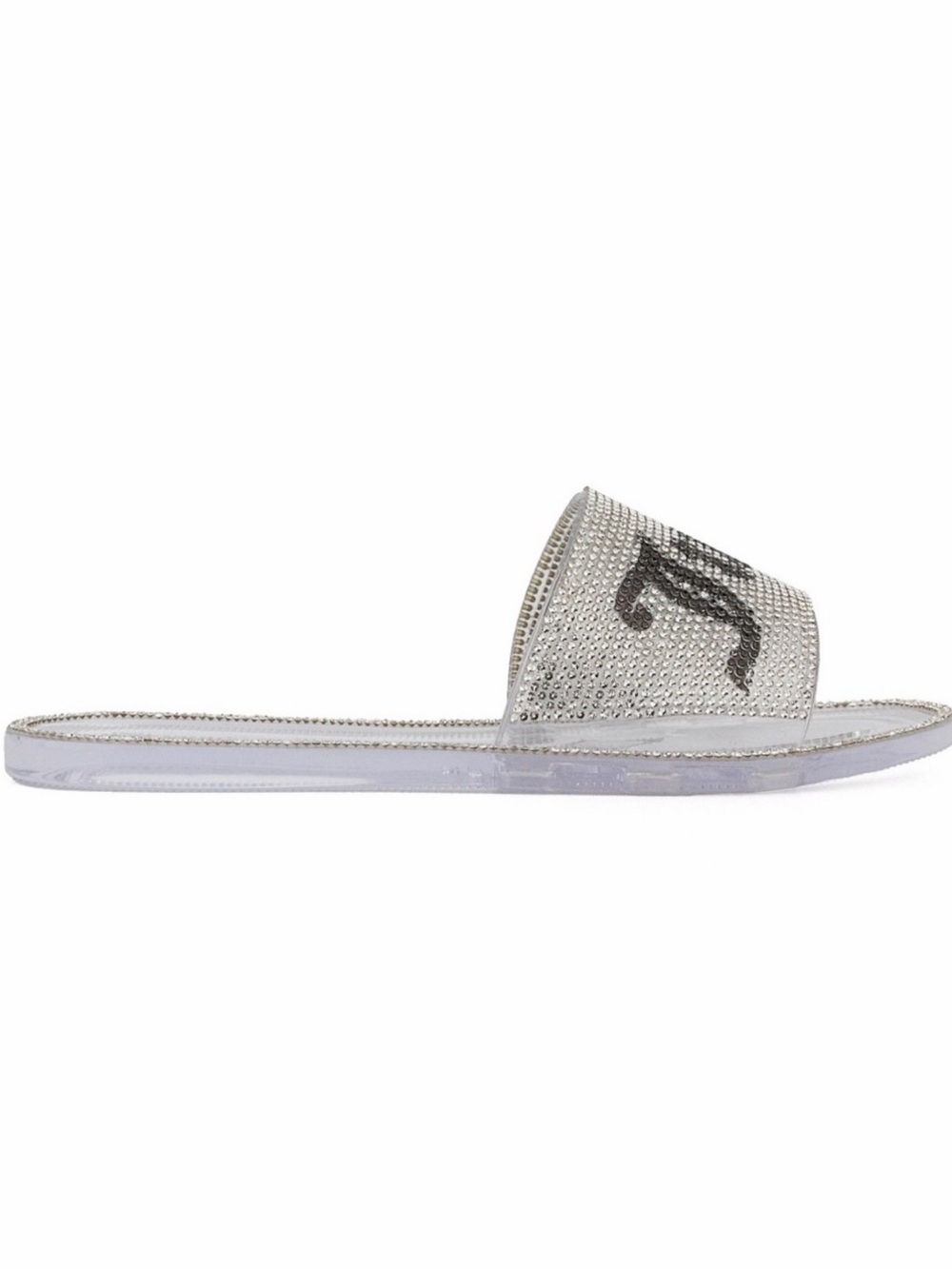 🆕 JUICY COUTURE Hylton Rhinestone Logo Slides Clear Jelly Sandals Size 6 NWT - Picture 4 of 16